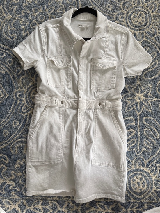 Good American Dresses & Skirts - Good American White Short Sleeve Denim Romper Dress from Nordstrom Rack